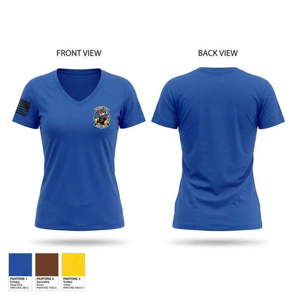 Womens Short Sleeve Vneck Shirt, VP-5 Mad Foxes, Navy, Teamtime, Team time, sublimation, custom sports apparel, team uniforms, spirit wear, spiritwear, sports uniforms, custom shirts, team store, custom team store, fundraiser sports, apparel fundraiser