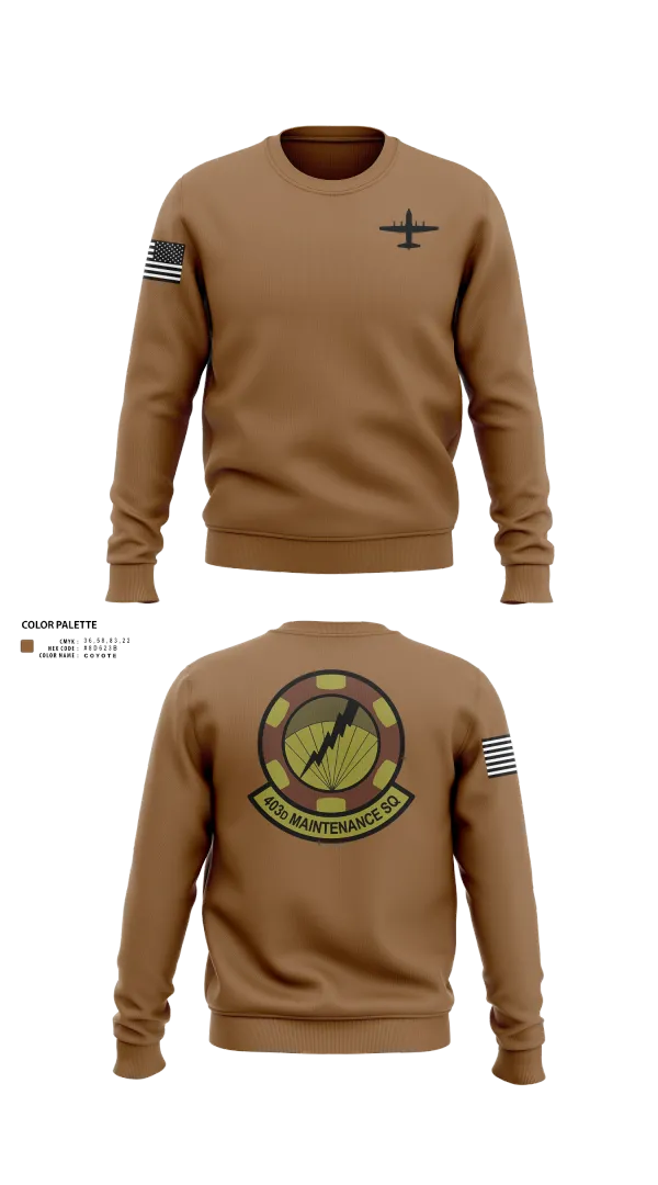 Crew Neck Sweatshirt, 403 Maintenance Sqd, Air Force, Teamtime, Team time, sublimation, custom sports apparel, team uniforms, spirit wear, spiritwear, sports uniforms, custom shirts, team store, custom team store, fundraiser sports, apparel fundraiser