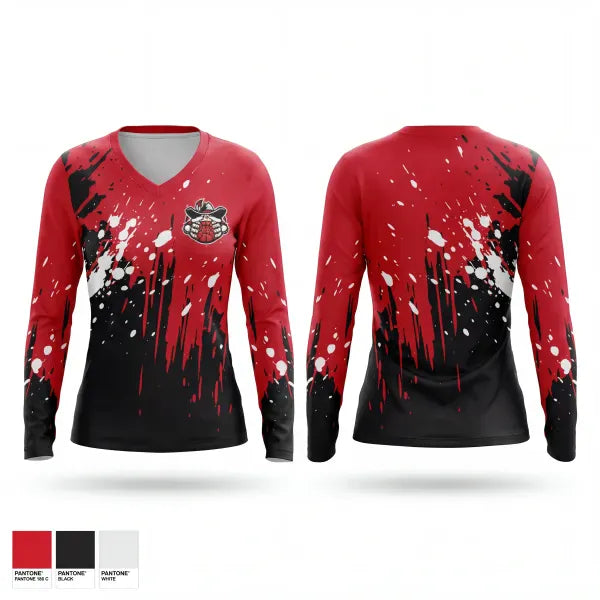 Womens Long Sleeve Vneck Shirt, DCRR, Men's Basketball, Teamtime, Team time, sublimation, custom sports apparel, team uniforms, spirit wear, spiritwear, sports uniforms, custom shirts, team store, custom team store, fundraiser sports, apparel fundraiser