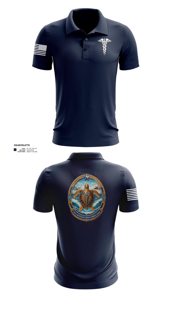 Short Sleeve Performance Polo, Air Station Corpus Christi Clinic, Coast Guard, Teamtime, Team time, sublimation, custom sports apparel, team uniforms, spirit wear, spiritwear, sports uniforms, custom shirts, team store, custom team store, fundraiser sports, apparel fundraiser
