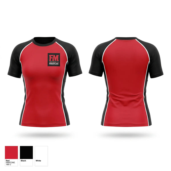Short Sleeve Rash Guard Shirt, Fort Madison Bloodhounds, Wrestling, Teamtime, Team time, sublimation, custom sports apparel, team uniforms, spirit wear, spiritwear, sports uniforms, custom shirts, team store, custom team store, fundraiser sports, apparel fundraiser