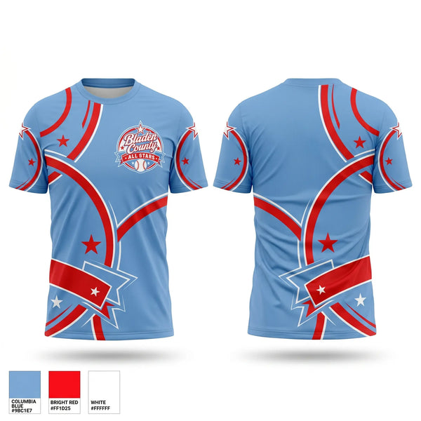 Short Sleeve Performance Shirt, Bladen County All Stars, Softball, Teamtime, Team time, sublimation, custom sports apparel, team uniforms, spirit wear, spiritwear, sports uniforms, custom shirts, team store, custom team store, fundraiser sports, apparel fundraiser