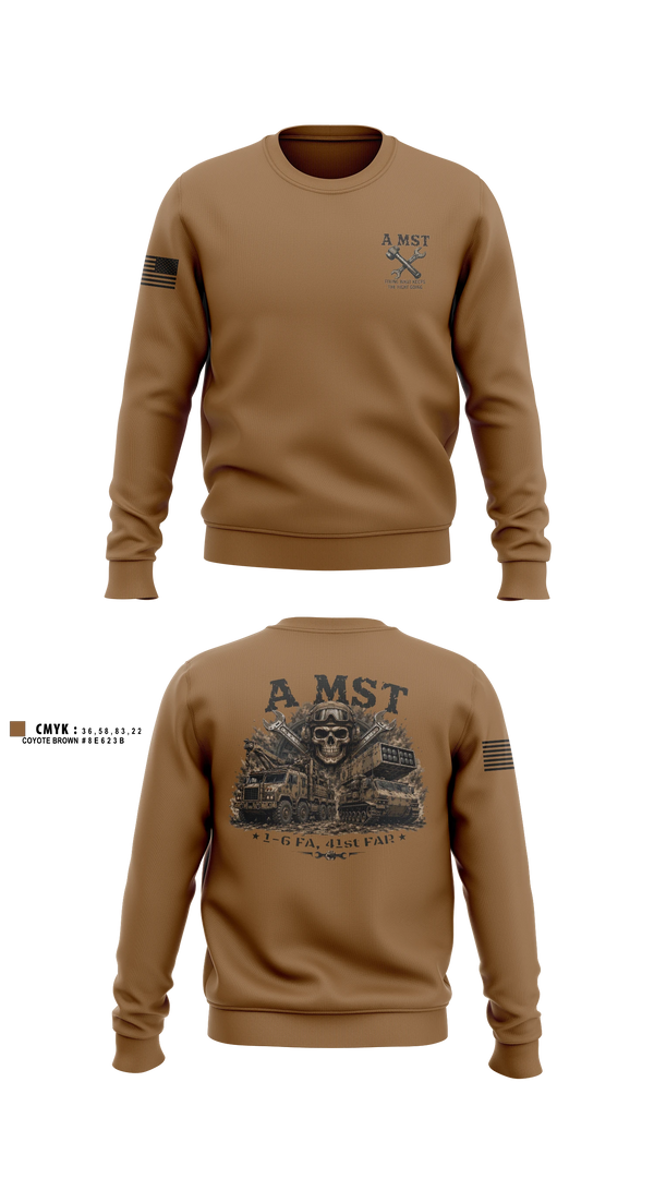 Crew Neck Sweatshirt, A Battery, 1-6 FA, A MST, Army, Teamtime, Team time, sublimation, custom sports apparel, team uniforms, spirit wear, spiritwear, sports uniforms, custom shirts, team store, custom team store, fundraiser sports, apparel fundraiser