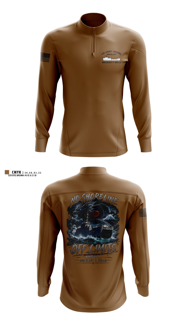 Quarter Zip Jacket, MSV(L) 01, Army, Teamtime, Team time, sublimation, custom sports apparel, team uniforms, spirit wear, spiritwear, sports uniforms, custom shirts, team store, custom team store, fundraiser sports, apparel fundraiser