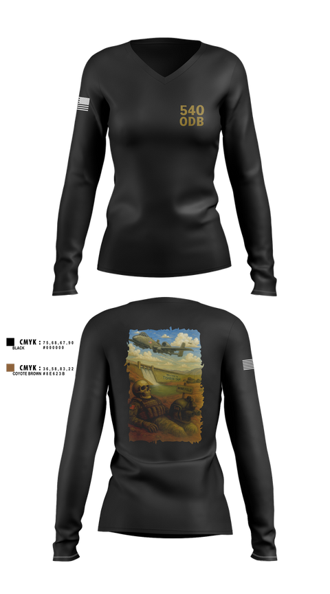 Womens Long Sleeve Vneck Shirt, ODB SYRIA, , Teamtime, Team time, sublimation, custom sports apparel, team uniforms, spirit wear, spiritwear, sports uniforms, custom shirts, team store, custom team store, fundraiser sports, apparel fundraiser