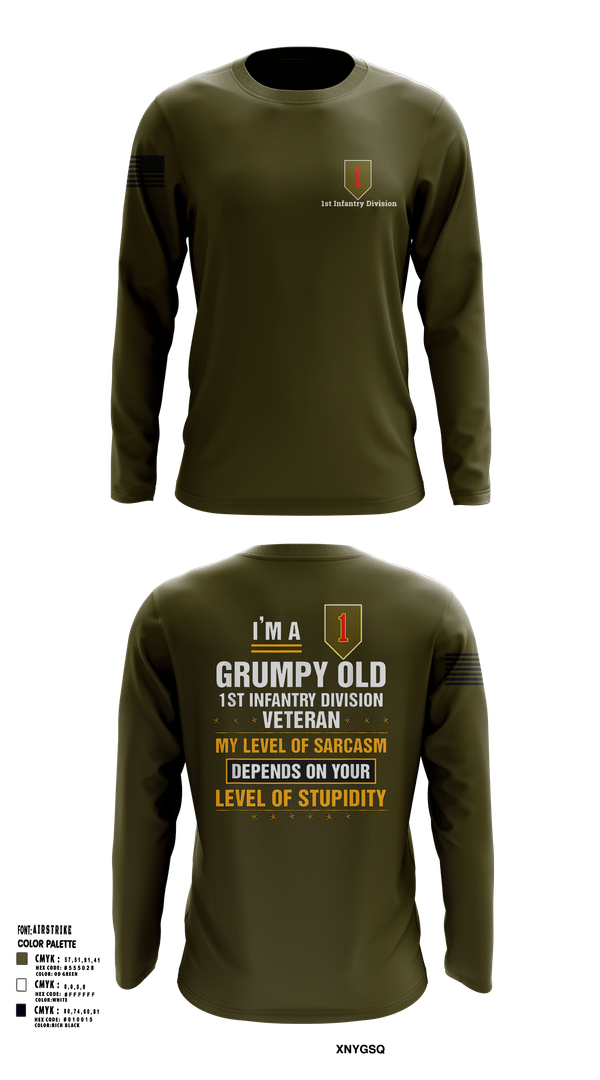 Long Sleeve Performance Shirt, 1st Infantry Division, , Teamtime, Team time, sublimation, custom sports apparel, team uniforms, spirit wear, spiritwear, sports uniforms, custom shirts, team store, custom team store, fundraiser sports, apparel fundraiser