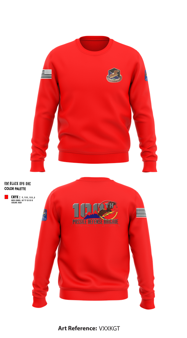 Crew Neck Sweatshirt, 100th Missile Defense Brigade, , Teamtime, Team time, sublimation, custom sports apparel, team uniforms, spirit wear, spiritwear, sports uniforms, custom shirts, team store, custom team store, fundraiser sports, apparel fundraiser