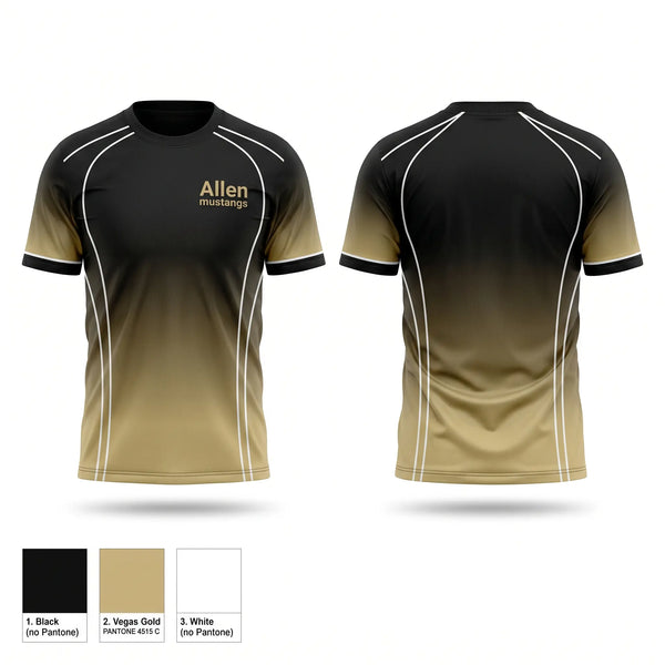 Soft Poly Tee Cotton Like Feel, Allen mustangs, Cheer, Teamtime, Team time, sublimation, custom sports apparel, team uniforms, spirit wear, spiritwear, sports uniforms, custom shirts, team store, custom team store, fundraiser sports, apparel fundraiser