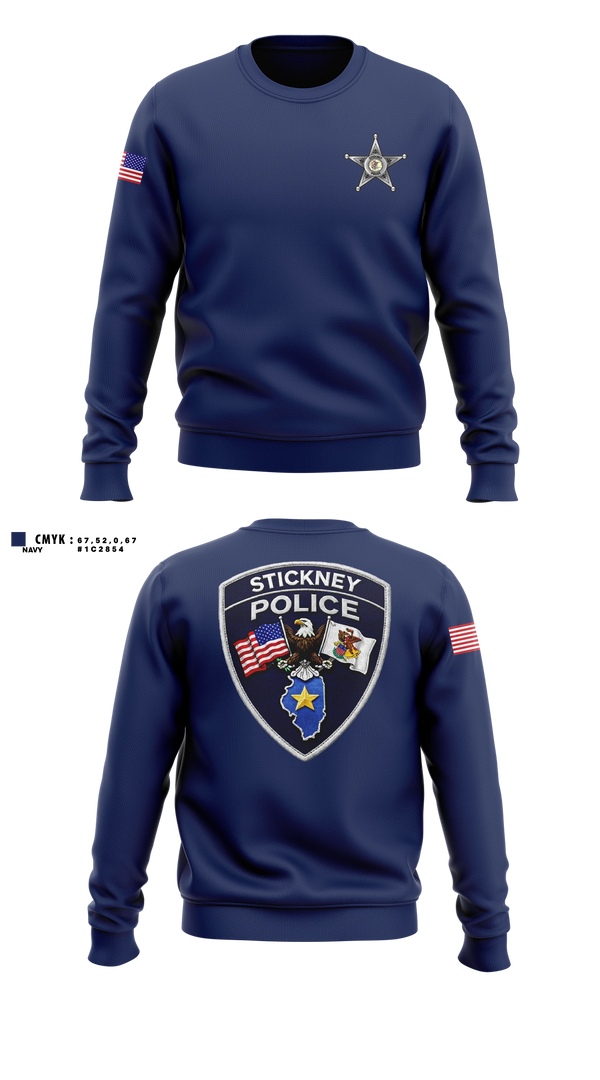 Crew Neck Sweatshirt, Stickney Police, Police, Teamtime, Team time, sublimation, custom sports apparel, team uniforms, spirit wear, spiritwear, sports uniforms, custom shirts, team store, custom team store, fundraiser sports, apparel fundraiser