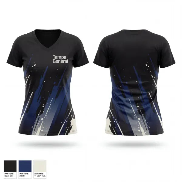 Womens Short Sleeve Vneck Shirt, Tampa General, Police, Teamtime, Team time, sublimation, custom sports apparel, team uniforms, spirit wear, spiritwear, sports uniforms, custom shirts, team store, custom team store, fundraiser sports, apparel fundraiser