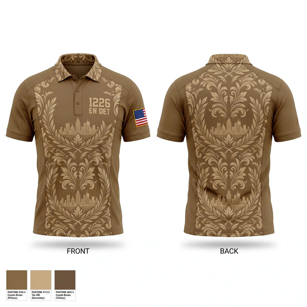 Short Sleeve Performance Polo, 1226 EN DET, National Guard, Teamtime, Team time, sublimation, custom sports apparel, team uniforms, spirit wear, spiritwear, sports uniforms, custom shirts, team store, custom team store, fundraiser sports, apparel fundraiser