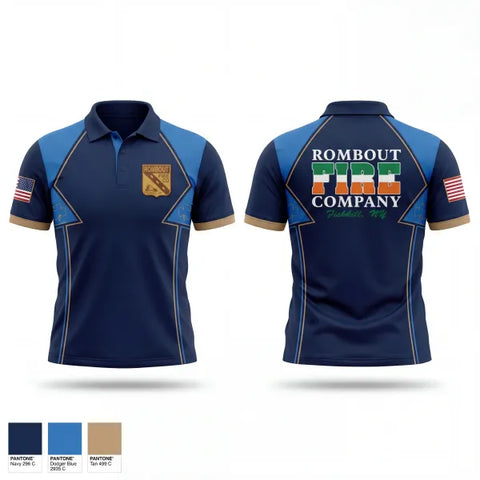 Short Sleeve Performance Polo, Rombout Fire Company, Fire Department, Teamtime, Team time, sublimation, custom sports apparel, team uniforms, spirit wear, spiritwear, sports uniforms, custom shirts, team store, custom team store, fundraiser sports, apparel fundraiser