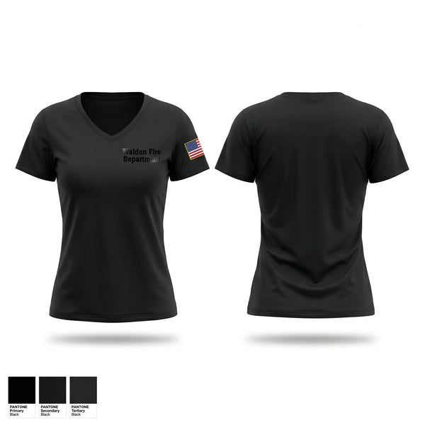 Womens Short Sleeve Vneck Shirt, Walden Fire Department, Fire Department, Teamtime, Team time, sublimation, custom sports apparel, team uniforms, spirit wear, spiritwear, sports uniforms, custom shirts, team store, custom team store, fundraiser sports, apparel fundraiser