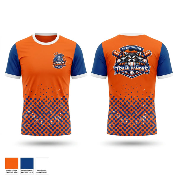 Short Sleeve Performance Shirt, The Mitten State Trash Pandas, Baseball, Teamtime, Team time, sublimation, custom sports apparel, team uniforms, spirit wear, spiritwear, sports uniforms, custom shirts, team store, custom team store, fundraiser sports, apparel fundraiser