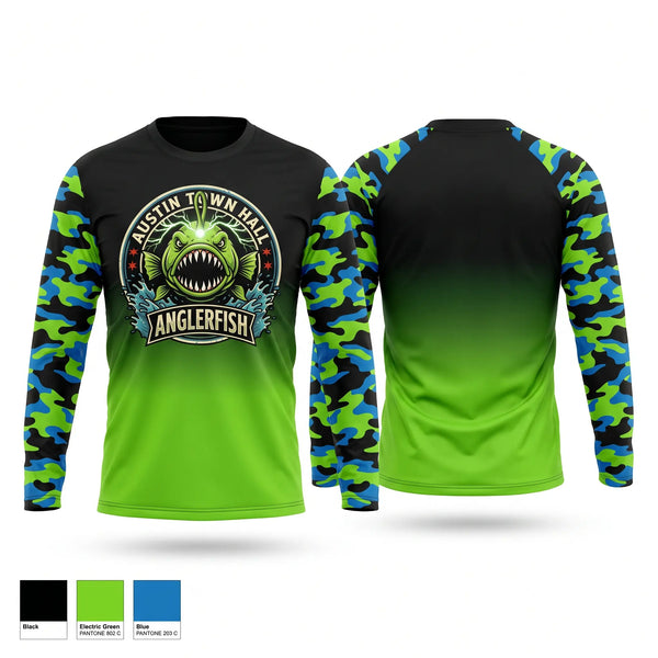 Long Sleeve Performance Shirt, Austin Town Hall Anglerfish, Swimming, Teamtime, Team time, sublimation, custom sports apparel, team uniforms, spirit wear, spiritwear, sports uniforms, custom shirts, team store, custom team store, fundraiser sports, apparel fundraiser