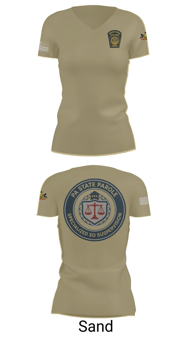 Womens Short Sleeve Vneck Shirt, Specialized Sex Offender Supervision, Police, Teamtime, Team time, sublimation, custom sports apparel, team uniforms, spirit wear, spiritwear, sports uniforms, custom shirts, team store, custom team store, fundraiser sports, apparel fundraiser