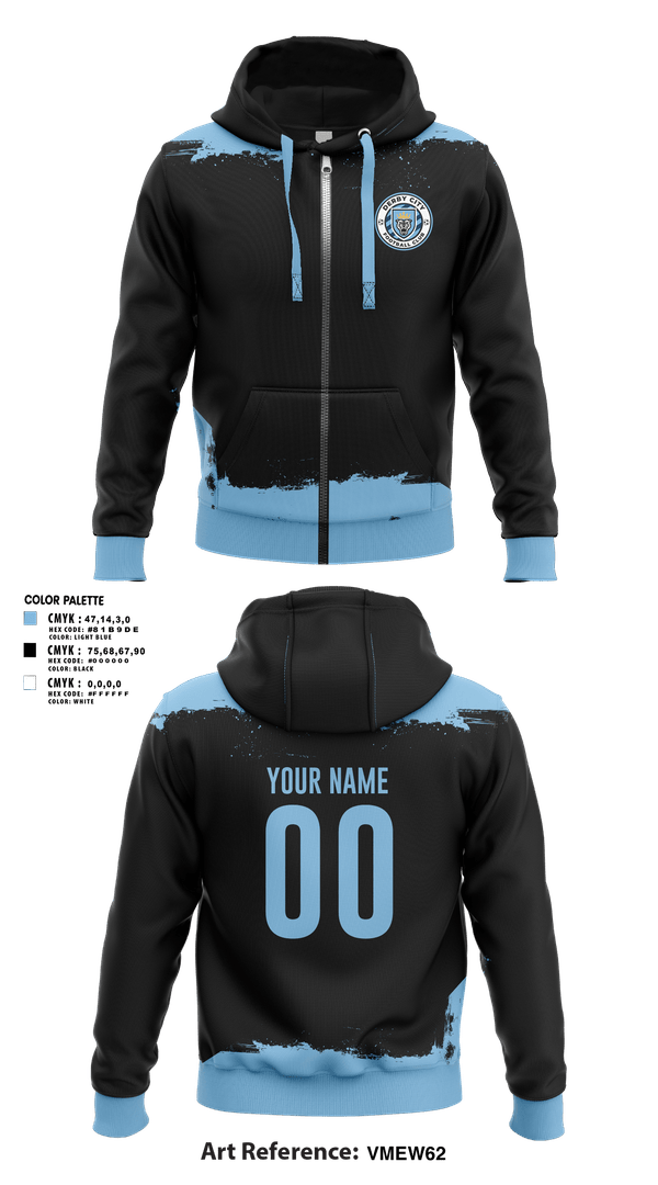 Zip Hoodie, Derby City FC, Men's Soccer, Teamtime, Team time, sublimation, custom sports apparel, team uniforms, spirit wear, spiritwear, sports uniforms, custom shirts, team store, custom team store, fundraiser sports, apparel fundraiser
