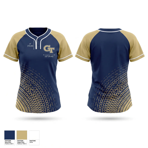 Two Button Softball Jersey, Tattnall County Warriors, Softball, Teamtime, Team time, sublimation, custom sports apparel, team uniforms, spirit wear, spiritwear, sports uniforms, custom shirts, team store, custom team store, fundraiser sports, apparel fundraiser