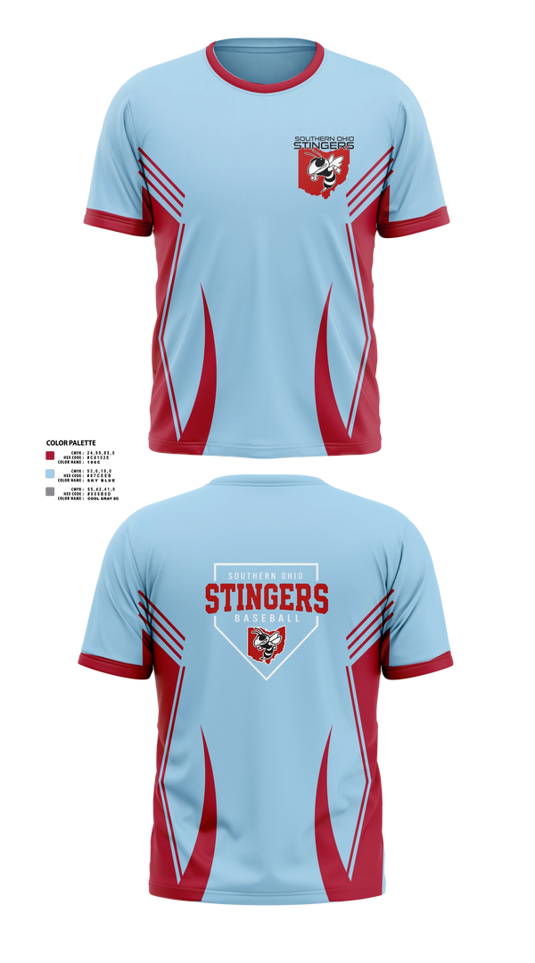 Short Sleeve Performance Shirt, Southern Ohio Stingers, Baseball, Teamtime, Team time, sublimation, custom sports apparel, team uniforms, spirit wear, spiritwear, sports uniforms, custom shirts, team store, custom team store, fundraiser sports, apparel fundraiser
