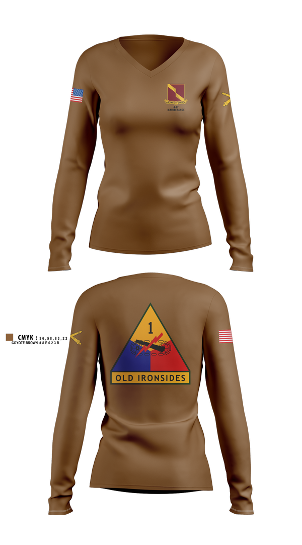 Womens Long Sleeve Vneck Shirt, 4-27 Fa, Army, Teamtime, Team time, sublimation, custom sports apparel, team uniforms, spirit wear, spiritwear, sports uniforms, custom shirts, team store, custom team store, fundraiser sports, apparel fundraiser