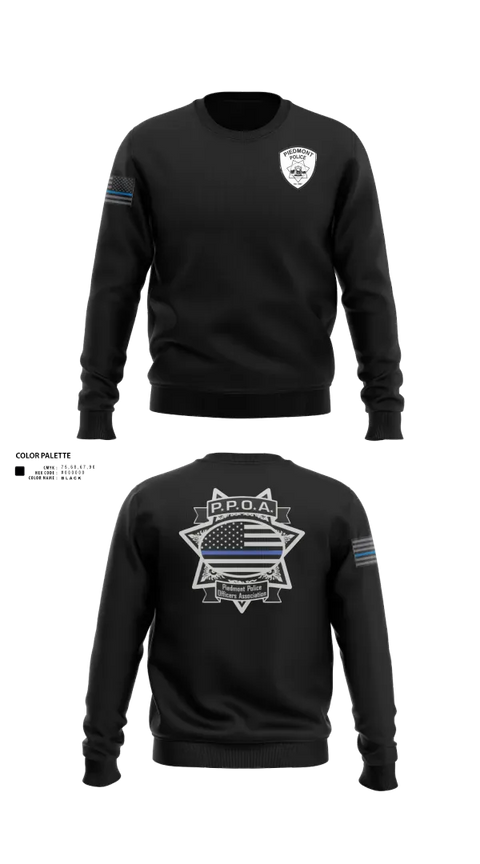 Crew Neck Sweatshirt, Piedmont Police, Police, Teamtime, Team time, sublimation, custom sports apparel, team uniforms, spirit wear, spiritwear, sports uniforms, custom shirts, team store, custom team store, fundraiser sports, apparel fundraiser