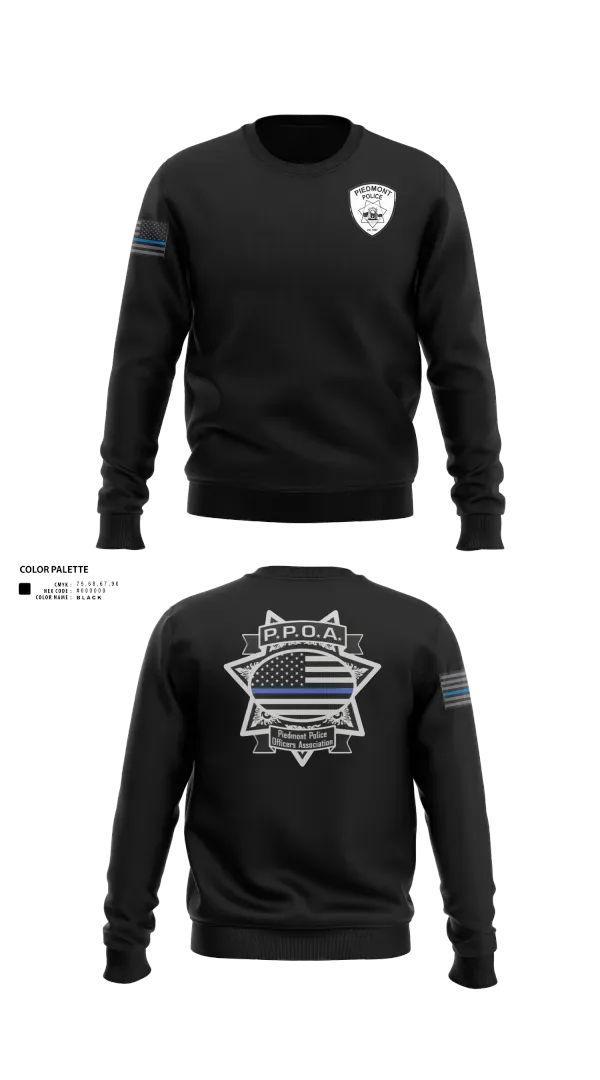 Crew Neck Sweatshirt, Piedmont Police, Police, Teamtime, Team time, sublimation, custom sports apparel, team uniforms, spirit wear, spiritwear, sports uniforms, custom shirts, team store, custom team store, fundraiser sports, apparel fundraiser
