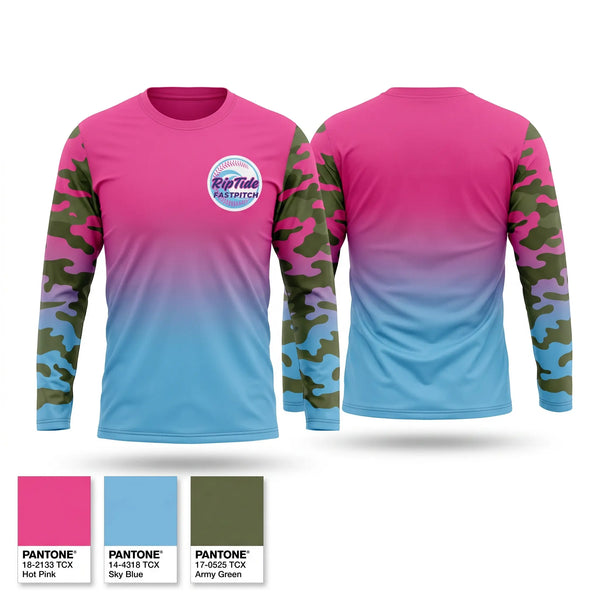 Long Sleeve Performance Shirt, Pompano Beach Riptide, Softball, Teamtime, Team time, sublimation, custom sports apparel, team uniforms, spirit wear, spiritwear, sports uniforms, custom shirts, team store, custom team store, fundraiser sports, apparel fundraiser