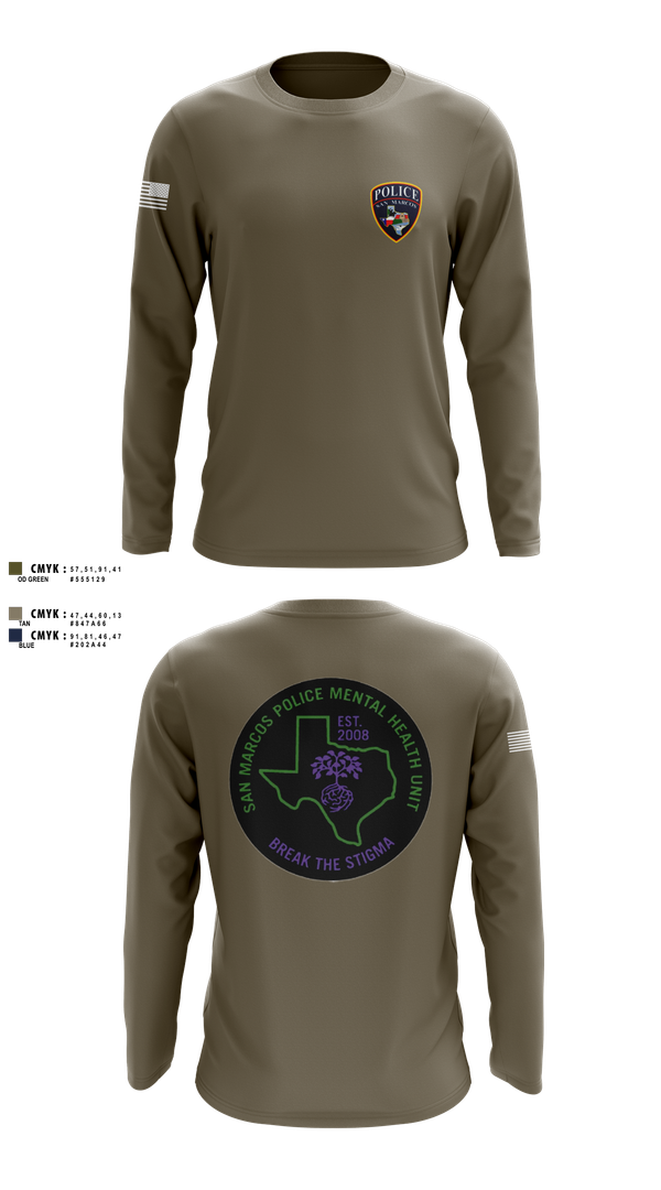Long Sleeve Performance Shirt, SMPD Mental Health Unit, Police, Teamtime, Team time, sublimation, custom sports apparel, team uniforms, spirit wear, spiritwear, sports uniforms, custom shirts, team store, custom team store, fundraiser sports, apparel fundraiser