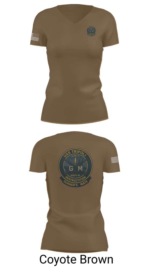 Womens Short Sleeve Vneck Shirt, USS TRIPOLI, , Teamtime, Team time, sublimation, custom sports apparel, team uniforms, spirit wear, spiritwear, sports uniforms, custom shirts, team store, custom team store, fundraiser sports, apparel fundraiser