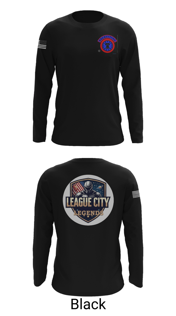 Long Sleeve Performance Shirt, LEAGUE CITY RECRUITING, Army, Teamtime, Team time, sublimation, custom sports apparel, team uniforms, spirit wear, spiritwear, sports uniforms, custom shirts, team store, custom team store, fundraiser sports, apparel fundraiser