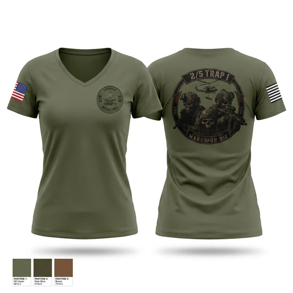 Womens Short Sleeve Vneck Shirt, 2/5 TRAP 1, Marines, Teamtime, Team time, sublimation, custom sports apparel, team uniforms, spirit wear, spiritwear, sports uniforms, custom shirts, team store, custom team store, fundraiser sports, apparel fundraiser