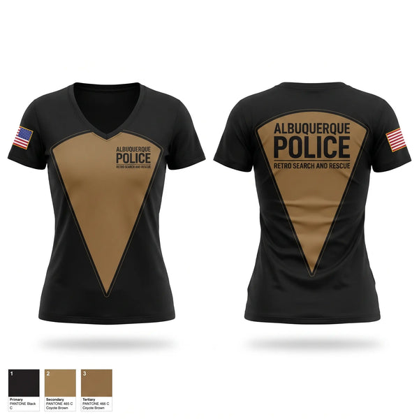 Womens Short Sleeve Vneck Shirt, Albuquerque police, Police, Teamtime, Team time, sublimation, custom sports apparel, team uniforms, spirit wear, spiritwear, sports uniforms, custom shirts, team store, custom team store, fundraiser sports, apparel fundraiser