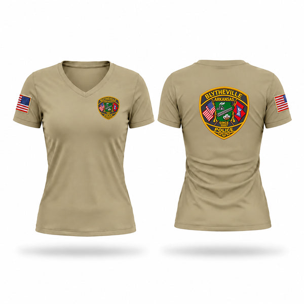 Womens Short Sleeve Vneck Shirt, Blytheville Police Department, Police, Teamtime, Team time, sublimation, custom sports apparel, team uniforms, spirit wear, spiritwear, sports uniforms, custom shirts, team store, custom team store, fundraiser sports, apparel fundraiser