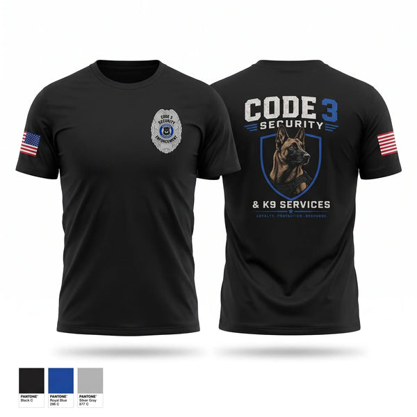 Short Sleeve Performance Shirt, Code 3 Security, Police, Teamtime, Team time, sublimation, custom sports apparel, team uniforms, spirit wear, spiritwear, sports uniforms, custom shirts, team store, custom team store, fundraiser sports, apparel fundraiser