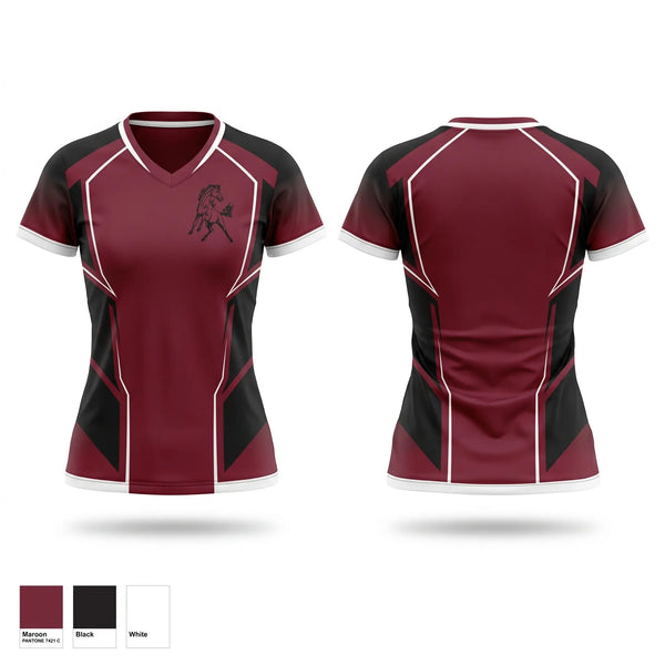 Womens Short Sleeve Vneck Shirt, Mustangs, Women's Basketball, Teamtime, Team time, sublimation, custom sports apparel, team uniforms, spirit wear, spiritwear, sports uniforms, custom shirts, team store, custom team store, fundraiser sports, apparel fundraiser