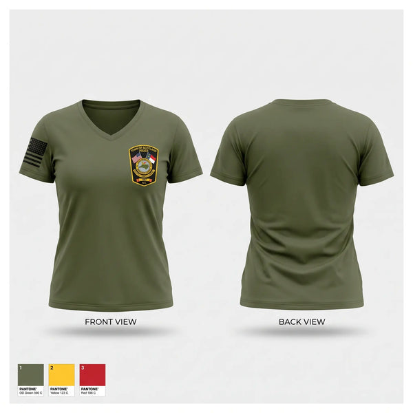 Womens Short Sleeve Vneck Shirt, Scotland Neck Police Department, Police, Teamtime, Team time, sublimation, custom sports apparel, team uniforms, spirit wear, spiritwear, sports uniforms, custom shirts, team store, custom team store, fundraiser sports, apparel fundraiser