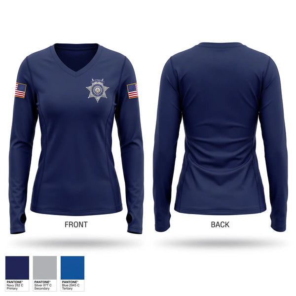 Womens Long Sleeve Vneck Shirt, Adams County Sheriff's Office, Police, Teamtime, Team time, sublimation, custom sports apparel, team uniforms, spirit wear, spiritwear, sports uniforms, custom shirts, team store, custom team store, fundraiser sports, apparel fundraiser