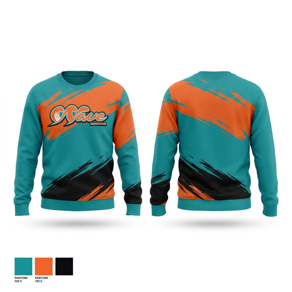 Crew Neck Sweatshirt, WAVE, Baseball, Teamtime, Team time, sublimation, custom sports apparel, team uniforms, spirit wear, spiritwear, sports uniforms, custom shirts, team store, custom team store, fundraiser sports, apparel fundraiser