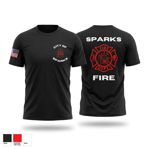 Old School Cotton Feel Shirt, Sparks Fire Department, Fire Department, Teamtime, Team time, sublimation, custom sports apparel, team uniforms, spirit wear, spiritwear, sports uniforms, custom shirts, team store, custom team store, fundraiser sports, apparel fundraiser