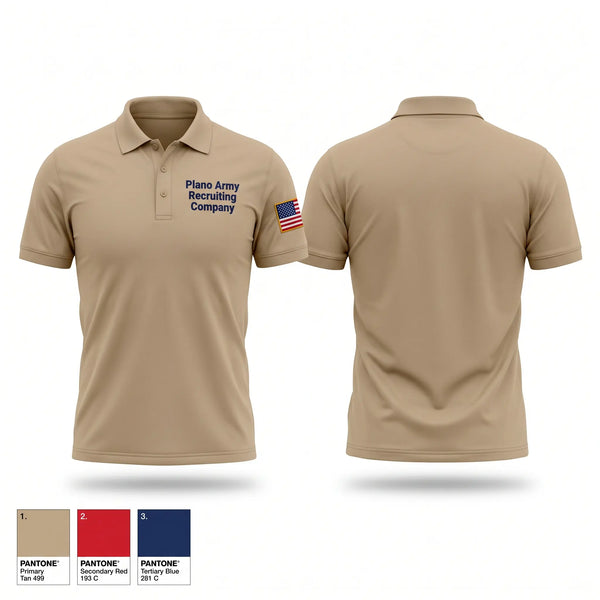 Short Sleeve Performance Polo, Plano Army Recruiting Company, Army, Teamtime, Team time, sublimation, custom sports apparel, team uniforms, spirit wear, spiritwear, sports uniforms, custom shirts, team store, custom team store, fundraiser sports, apparel fundraiser