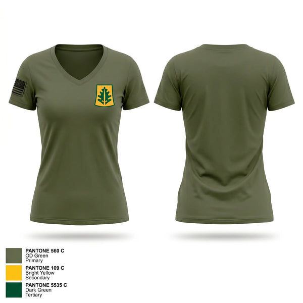 Womens Short Sleeve Vneck Shirt, 333 MP BDE, Army, Teamtime, Team time, sublimation, custom sports apparel, team uniforms, spirit wear, spiritwear, sports uniforms, custom shirts, team store, custom team store, fundraiser sports, apparel fundraiser