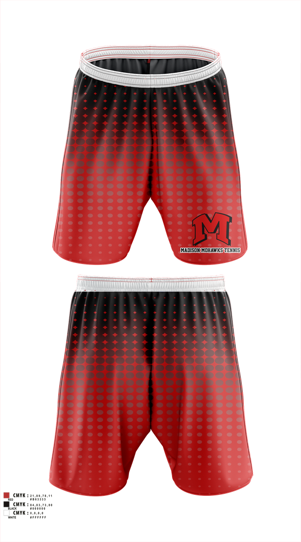 Athletic Shorts With Pockets, Madison Panthers Tennis, Tennis, Teamtime, Team time, sublimation, custom sports apparel, team uniforms, spirit wear, spiritwear, sports uniforms, custom shirts, team store, custom team store, fundraiser sports, apparel fundraiser