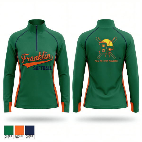 Quarter Zip Jacket, Benjamin Franklin High School Softball, Softball, Teamtime, Team time, sublimation, custom sports apparel, team uniforms, spirit wear, spiritwear, sports uniforms, custom shirts, team store, custom team store, fundraiser sports, apparel fundraiser