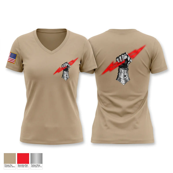 Womens Short Sleeve Vneck Shirt, WALK EM DOWN J FIST, Army, Teamtime, Team time, sublimation, custom sports apparel, team uniforms, spirit wear, spiritwear, sports uniforms, custom shirts, team store, custom team store, fundraiser sports, apparel fundraiser