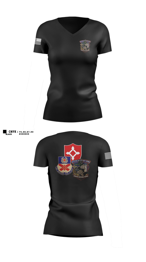 Womens Short Sleeve Vneck Shirt, 2-111th AOB, Army, Teamtime, Team time, sublimation, custom sports apparel, team uniforms, spirit wear, spiritwear, sports uniforms, custom shirts, team store, custom team store, fundraiser sports, apparel fundraiser