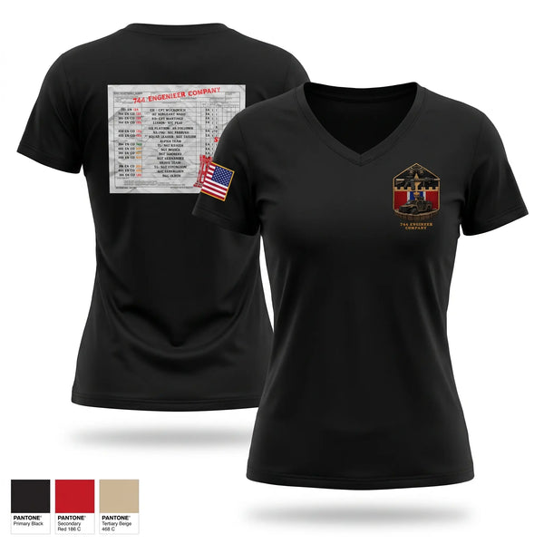 Womens Short Sleeve Vneck Shirt, 744 HQ platoon, Army, Teamtime, Team time, sublimation, custom sports apparel, team uniforms, spirit wear, spiritwear, sports uniforms, custom shirts, team store, custom team store, fundraiser sports, apparel fundraiser