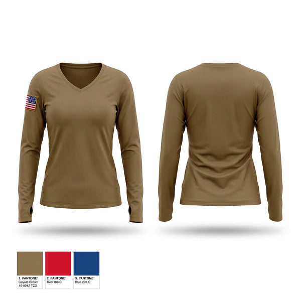 Womens Long Sleeve Vneck Shirt, 454 Transportation company, Army, Teamtime, Team time, sublimation, custom sports apparel, team uniforms, spirit wear, spiritwear, sports uniforms, custom shirts, team store, custom team store, fundraiser sports, apparel fundraiser