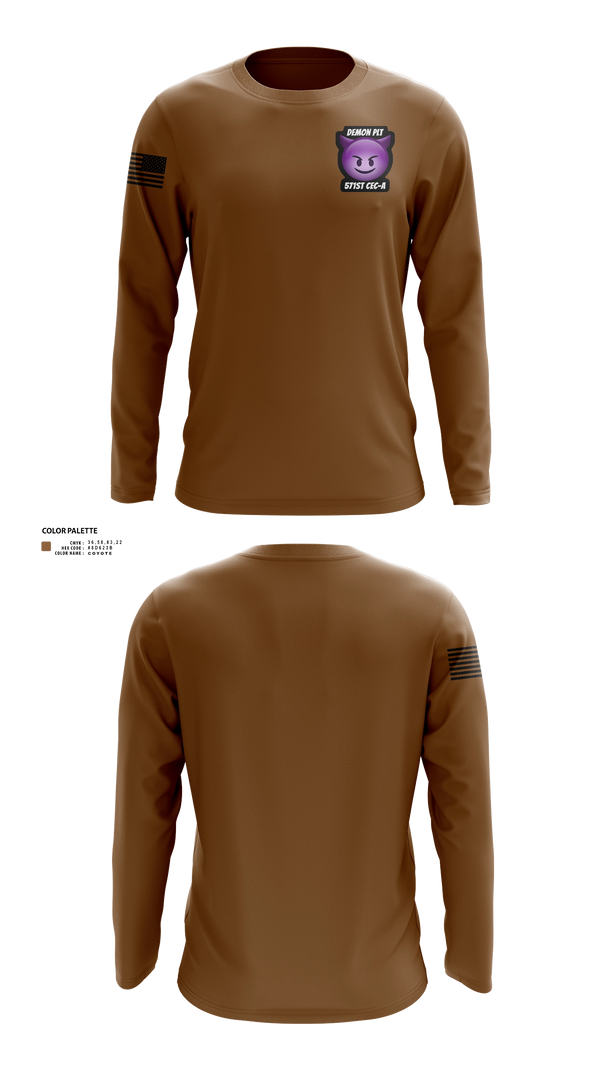 Long Sleeve Performance Shirt, Demon PLT, Army, Teamtime, Team time, sublimation, custom sports apparel, team uniforms, spirit wear, spiritwear, sports uniforms, custom shirts, team store, custom team store, fundraiser sports, apparel fundraiser