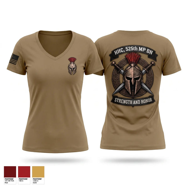 Womens Short Sleeve Vneck Shirt, HHC, 525 MP Detention BN, Army, Teamtime, Team time, sublimation, custom sports apparel, team uniforms, spirit wear, spiritwear, sports uniforms, custom shirts, team store, custom team store, fundraiser sports, apparel fundraiser