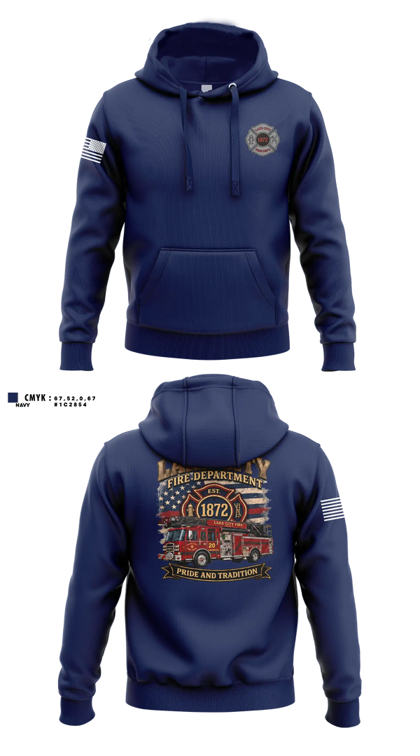 Hoodie, Lake City Fire Department, Fire Department, Teamtime, Team time, sublimation, custom sports apparel, team uniforms, spirit wear, spiritwear, sports uniforms, custom shirts, team store, custom team store, fundraiser sports, apparel fundraiser